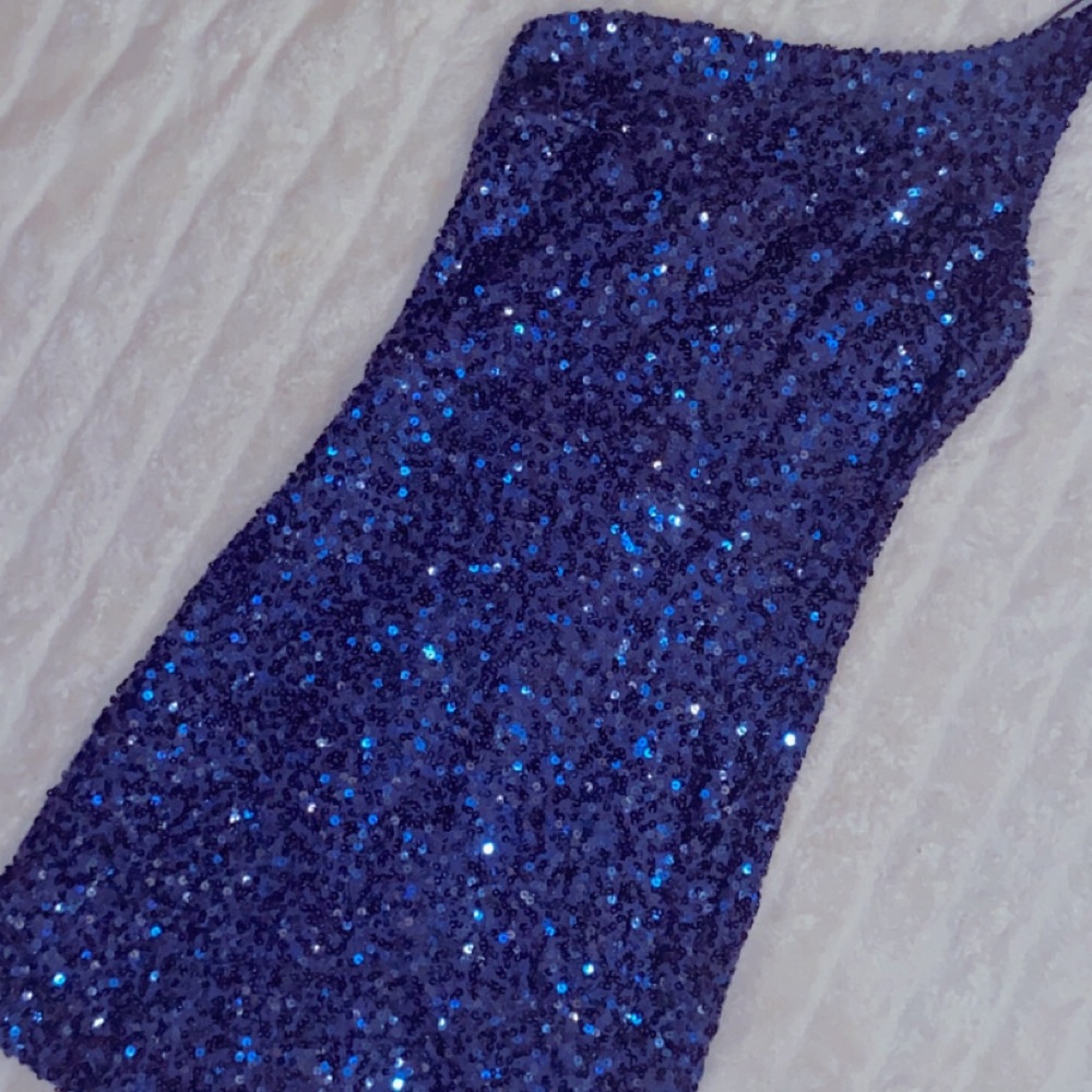 B Darlin Royal Blue Sequin Dress